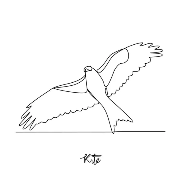 Kite Bird çiziminin aralıksız çizimi. Kümes hayvanları ve kuş hayvan temalı basit, sürekli çizgi tasarımı konsepti. Kümes hayvanları etleri ve yumurtaları için yetiştirilen evcil kuşlara atıfta bulunurlar..