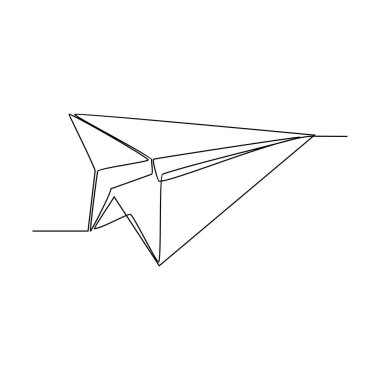 Origami vektör çiziminin sürekli bir çizimi. Bu antik Japon sanatı, yaratıcılığı geometrik hassasiyetle harmanlıyor, kağıdı, basit, kesintisiz çizgi tarzında narin heykellere dönüştürüyor.