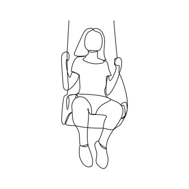 Park vektörü illüstrasyonunda salıncakta sallanan insanların sürekli çizdiği bir çizgi. Oyun temaları basit doğrusal sürekli çizgi içinde tasarım konsepti. Oyun teması tasarımı varlığınız için uygundur.