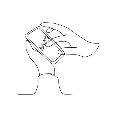 Ofis vektör illüstrasyonunda bir müşteriye işini başarıyla sunan bir işadamının sürekli çizimi. İş adamı faaliyeti illüstrasyonu basit doğrusal biçim vektör kavramı