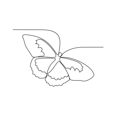 Kelebeklerin sürekli çizdiği bir çizgi uçuyor ve çiçek vektör illüstrasyonuna konacak. Hayvan temaları basit doğrusal tarzda tasarım konsepti. Değişken vücut renklerine sahip güzel bir hayvan..