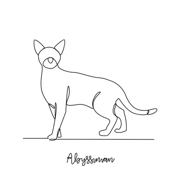Habeşistan kedi vektör illüstrasyonunun kesintisiz bir çizimi. Basit doğrusal stil vektörü olan Kedi tema tasarımı konsepti. Kediler evcil memelilerdir. Sadakat ve insanlara dostluktur..