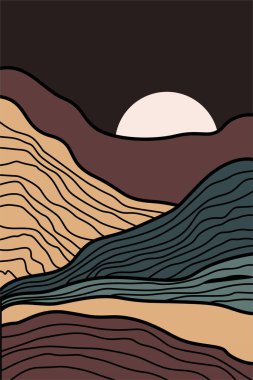 Manzara Boho Sanat Baskıları. Boho Sanat Posterleri. Galeri Duvar Dekorasyonu. Orta Çağ Modern Duvar Sanatı Dekorasyonu. Boho Ev Dekorasyonu