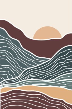 Manzara Boho Sanat Baskıları. Boho Sanat Posterleri. Galeri Duvar Dekorasyonu. Orta Çağ Modern Duvar Sanatı Dekorasyonu. Boho Ev Dekorasyonu