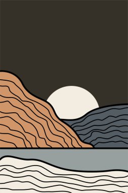 Manzara Boho Sanat Baskıları. Boho Sanat Posterleri. Galeri Duvar Dekorasyonu. Orta Çağ Modern Duvar Sanatı Dekorasyonu. Boho Ev Dekorasyonu