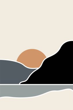 Manzara Boho Sanat Baskıları. Boho Sanat Posterleri. Galeri Duvar Dekorasyonu. Orta Çağ Modern Duvar Sanatı Dekorasyonu. Boho Ev Dekorasyonu