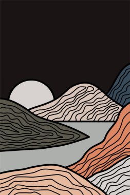 Manzara Boho Sanat Baskıları. Boho Sanat Posterleri. Galeri Duvar Dekorasyonu. Orta Çağ Modern Duvar Sanatı Dekorasyonu. Boho Ev Dekorasyonu