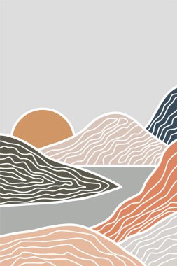 Manzara Boho Sanat Baskıları. Boho Sanat Posterleri. Galeri Duvar Dekorasyonu. Orta Çağ Modern Duvar Sanatı Dekorasyonu. Boho Ev Dekorasyonu