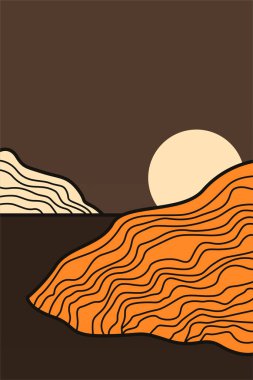 Manzara Boho Sanat Baskıları. Boho Sanat Posterleri. Galeri Duvar Dekorasyonu. Orta Çağ Modern Duvar Sanatı Dekorasyonu. Boho Ev Dekorasyonu