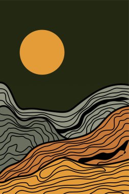 Manzara Boho Sanat Baskıları. Boho Sanat Posterleri. Galeri Duvar Dekorasyonu. Orta Çağ Modern Duvar Sanatı Dekorasyonu. Boho Ev Dekorasyonu