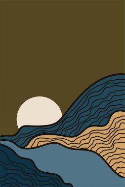 Manzara Boho Sanat Baskıları. Boho Sanat Posterleri. Galeri Duvar Dekorasyonu. Orta Çağ Modern Duvar Sanatı Dekorasyonu. Boho Ev Dekorasyonu