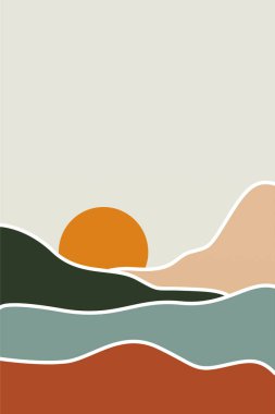 Manzara Boho Sanat Baskıları. Boho Sanat Posterleri. Galeri Duvar Dekorasyonu. Orta Çağ Modern Duvar Sanatı Dekorasyonu. Boho Ev Dekorasyonu