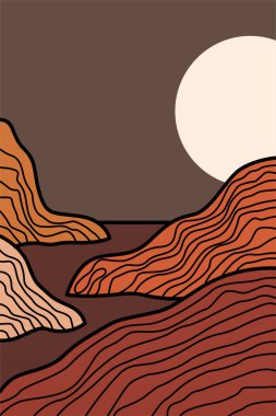 Manzara Boho Sanat Baskıları. Boho Sanat Posterleri. Galeri Duvar Dekorasyonu. Orta Çağ Modern Duvar Sanatı Dekorasyonu. Boho Ev Dekorasyonu