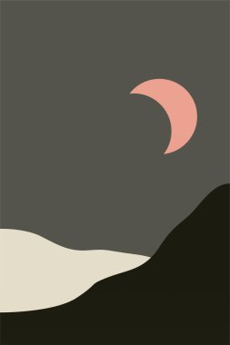 Minimalist Peyzaj Duvarı Sanatı. Yazdırılabilir Manzara Boho Duvarı Sanatı. Yazdırılabilir Duvar Sanat Dekorasyonu Posteri