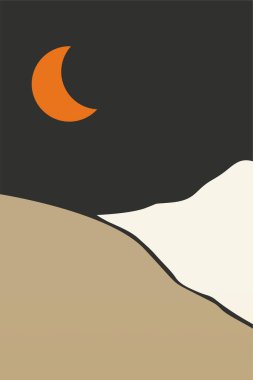 Minimalist Peyzaj Duvarı Sanatı. Yazdırılabilir Manzara Boho Duvarı Sanatı. Yazdırılabilir Duvar Sanat Dekorasyonu Posteri