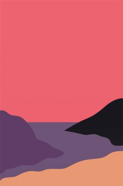 Minimalist Peyzaj Duvarı Sanatı. Yazdırılabilir Manzara Boho Duvarı Sanatı. Yazdırılabilir Duvar Sanat Dekorasyonu Posteri