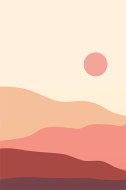 Minimalist Peyzaj Duvarı Sanatı. Yazdırılabilir Manzara Boho Duvarı Sanatı. Yazdırılabilir Duvar Sanat Dekorasyonu Posteri