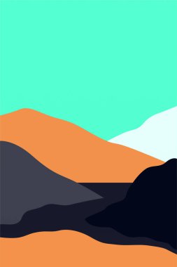 Minimalist Peyzaj Duvarı Sanatı. Yazdırılabilir Manzara Boho Duvarı Sanatı. Yazdırılabilir Duvar Sanat Dekorasyonu Posteri