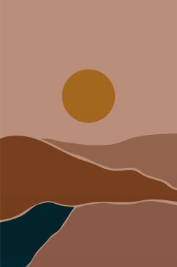 Minimalist Peyzaj Duvarı Sanatı. Yazdırılabilir Manzara Boho Duvarı Sanatı. Yazdırılabilir Duvar Sanat Dekorasyonu Posteri