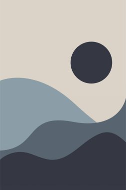 Minimalist Peyzaj Duvarı Sanatı. Yazdırılabilir Manzara Boho Duvarı Sanatı. Yazdırılabilir Duvar Sanat Dekorasyonu Posteri