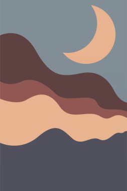 Minimalist Peyzaj Duvarı Sanatı. Yazdırılabilir Manzara Boho Duvarı Sanatı. Yazdırılabilir Duvar Sanat Dekorasyonu Posteri