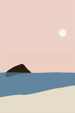 Minimalist Peyzaj Duvarı Sanatı. Yazdırılabilir Manzara Boho Duvarı Sanatı. Yazdırılabilir Duvar Sanat Dekorasyonu Posteri