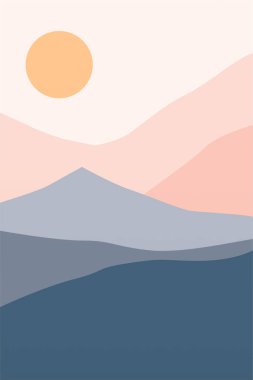 Minimalist Peyzaj Duvarı Sanatı. Yazdırılabilir Manzara Boho Duvarı Sanatı. Yazdırılabilir Duvar Sanat Dekorasyonu Posteri