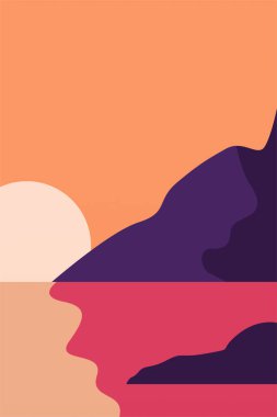 Soyut Manzara Yazdırılabilir Duvar Sanatı. Dağlar Ağaç Basılabilir Duvar Dekoru. Boho Peyzaj Posteri