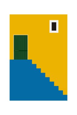 Basit Minimalist Duvar Sanatı Dekorasyonu. Mimari İllüstrasyon Arkaplanı. Mimari İnşaat Duvar Sanatı Posteri