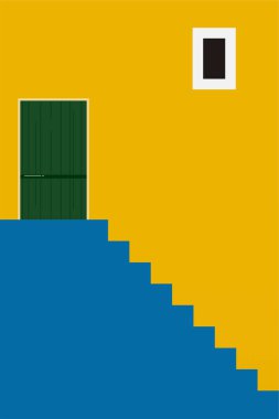 Basit Minimalist Duvar Sanatı Dekorasyonu. Mimari İllüstrasyon Arkaplanı. Mimari İnşaat Duvar Sanatı Posteri