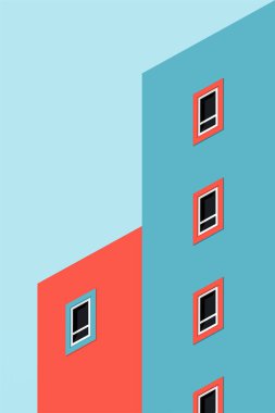 Basit Minimalist Duvar Sanatı Dekorasyonu. Mimari İllüstrasyon Arkaplanı. Mimari İnşaat Duvar Sanatı Posteri