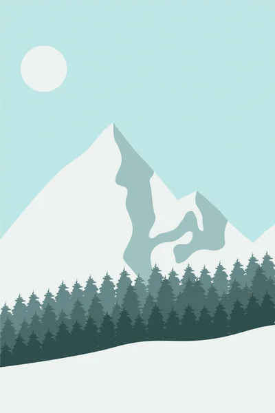 Paisaje Invierno Wall Art Print Cartel Decoración Pared Invierno Póster — Foto de Stock
