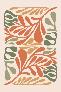 Soyut botanik duvar dekorasyonu. Boho çiçek duvarı dekoru basılabilir poster. Çiçek duvarı ev dekorasyonu posteri