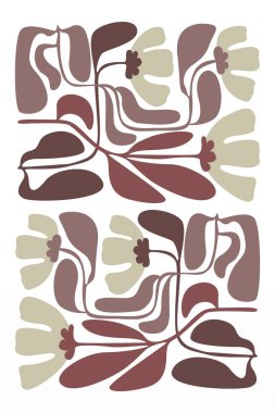 Soyut botanik duvar dekorasyonu. Boho çiçek duvarı dekoru basılabilir poster. Çiçek duvarı ev dekorasyonu posteri