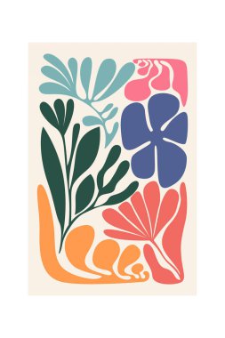 Soyut botanik duvar dekorasyonu. Boho çiçek duvarı dekoru basılabilir poster. Çiçek duvarı ev dekorasyonu posteri