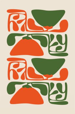 Soyut botanik duvar dekorasyonu. Boho çiçek duvarı dekoru basılabilir poster. Çiçek duvarı ev dekorasyonu posteri