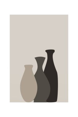 Soyut Pottery Wall Print. Minimalist bitki sanatı. Tropik Sanat El Yaprağı Vazosu Sanat Baskısı. Bohem Ot Duvarı Sanatı