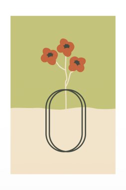 Soyut Pottery Wall Print. Minimalist bitki sanatı. Tropik Sanat El Yaprağı Vazosu Sanat Baskısı. Bohem Ot Duvarı Sanatı