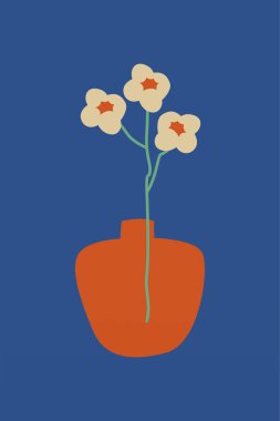 Soyut Pottery Wall Print. Minimalist bitki sanatı. Tropik Sanat El Yaprağı Vazosu Sanat Baskısı. Bohem Ot Duvarı Sanatı