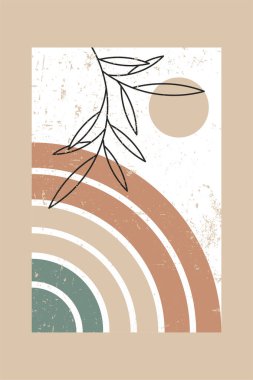Orta Çağ Modern Boho Duvarı Sanatı. Boho Yazdırma Duvarı Dekoru. Yazdırılabilir Soyut Geometrik Duvar Sanatı Dekorasyonu