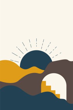 Bohem duvar dekoru. Orta Doğu duvar dekorasyonu arka planı. Yazdırılabilir çöl duvarı sanat dekorasyonu