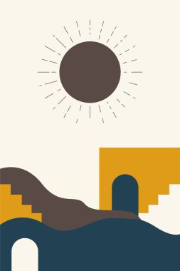 Bohem duvar dekoru. Orta Doğu duvar dekorasyonu arka planı. Yazdırılabilir çöl duvarı sanat dekorasyonu