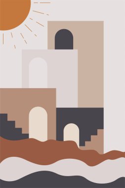 Bohem duvar dekoru. Orta Doğu duvar dekorasyonu arka planı. Yazdırılabilir çöl duvarı sanat dekorasyonu