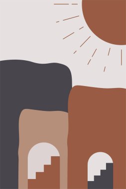 Bohem duvar dekoru. Orta Doğu duvar dekorasyonu arka planı. Yazdırılabilir çöl duvarı sanat dekorasyonu