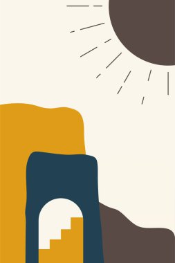 Bohem duvar dekoru. Orta Doğu duvar dekorasyonu arka planı. Yazdırılabilir çöl duvarı sanat dekorasyonu