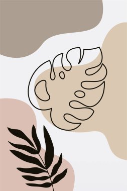 Canavar yaprağı duvar süsleme posteri. Botanik canavarı duvar dekoru. Yazdırılabilir canavar yaprağı doğa duvarı sanatı