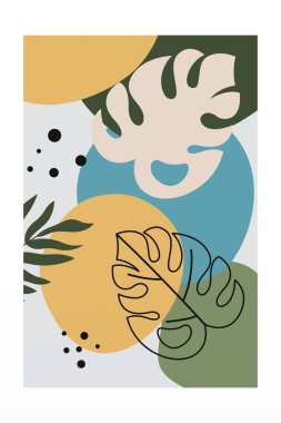 Canavar yaprağı duvar süsleme posteri. Botanik canavarı duvar dekoru. Yazdırılabilir canavar yaprağı doğa duvarı sanatı