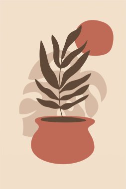 Canavar yaprağı duvar süsleme posteri. Botanik canavarı duvar dekoru. Yazdırılabilir canavar yaprağı doğa duvarı sanatı