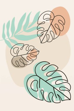 Canavar yaprağı duvar süsleme posteri. Botanik canavarı duvar dekoru. Yazdırılabilir canavar yaprağı doğa duvarı sanatı