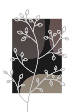 Soyut botanik duvar dekorasyonu. Boho çiçek duvarı dekoru basılabilir poster. Çiçek duvarı ev dekorasyonu posteri